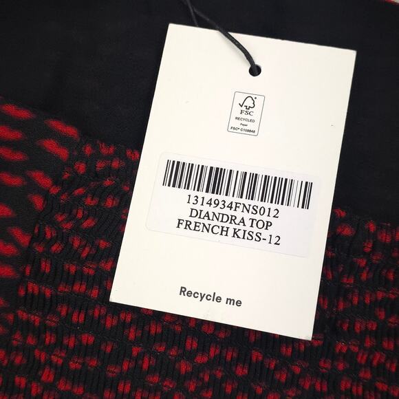 Reformation Diandra Top French Kiss Cut Out Sleeveless Smocked Blouse - Picture 8 of 9